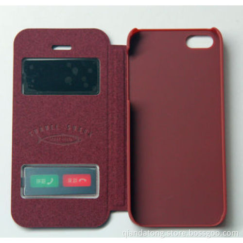 PU Leather Case for iPhone 5/5S, with Window Opened